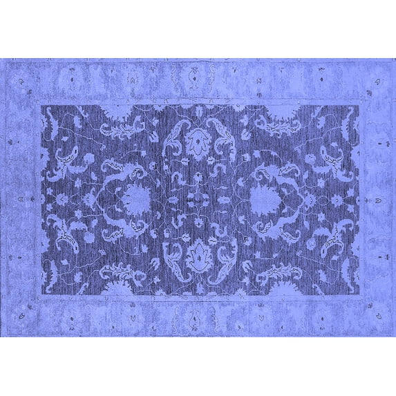 Ahgly Company Indoor Rectangle Oriental Blue Industrial Area Rugs, 2' x 4'