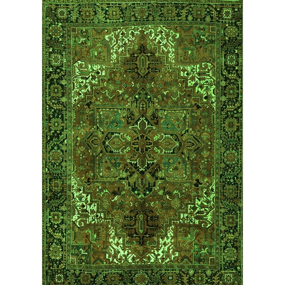 Ahgly Company Indoor Rectangle Persian Green Traditional Area Rugs, 5' x 7'