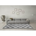 thumbnail image 3 of Ahgly Company Indoor Rectangle Checkered Gray Modern Area Rugs, 8' x 10', 3 of 4