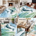 thumbnail image 6 of Rectangle Area Rug 5x8ft,Coastal Ocean Whale Fish Washable Carpet Non-Slip Runner Accent Rugs Indoor Floor Mat for Bedroom Living Room Decor,Sea Blue Marine Life, 6 of 9