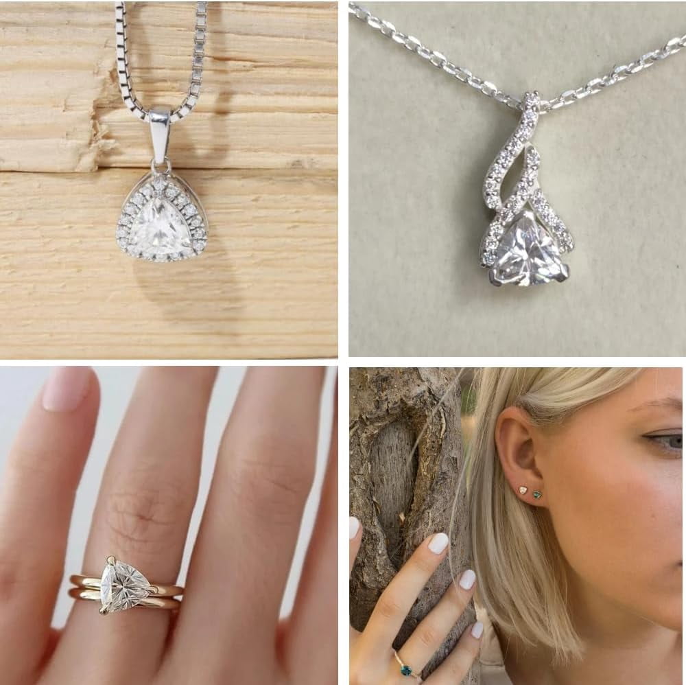 Loose Moissanite Stones White Trillion Cut Gem D Color VVS Clarity Loose Gemstones for Jewelry Making with Certificate