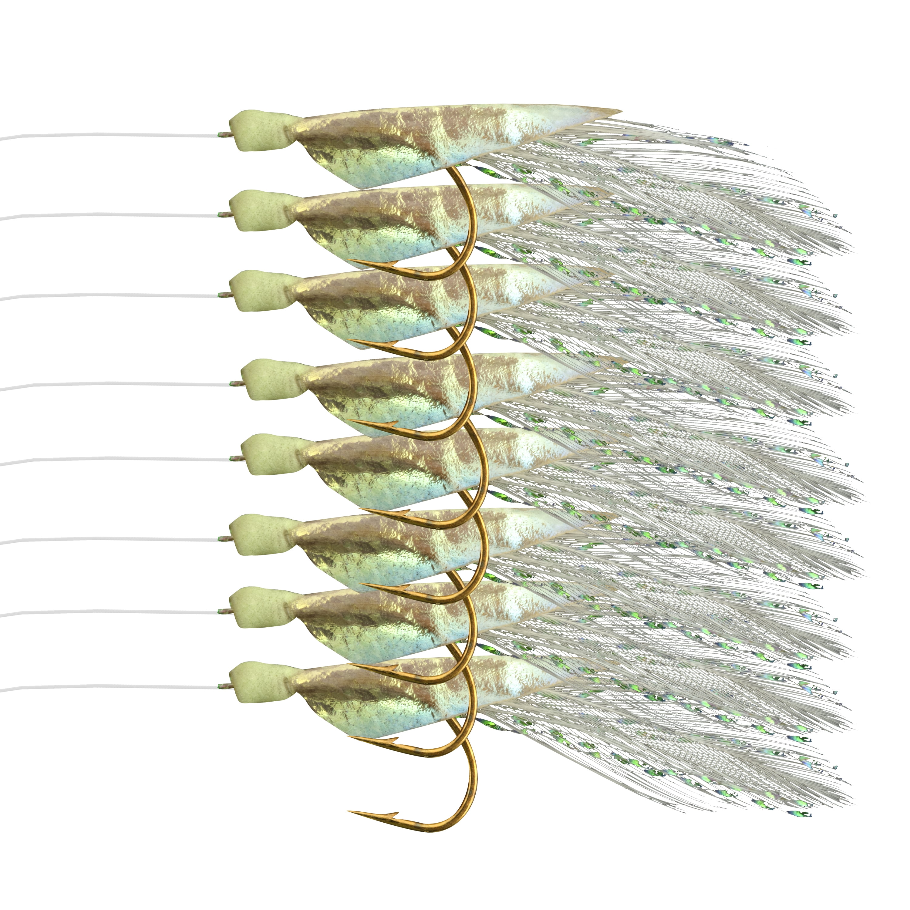 Tsunami Sabiki Bait Fishing Rig Size 14 – Iridescent Green Glow