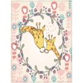 thumbnail image 2 of Super Soft Warm Throw Blanket for Bed Couch Sofa, 50" X 60" Blanket for Kids Adults All Season, Stylish Floral Background with Cartoon Giraffes, 2 of 6