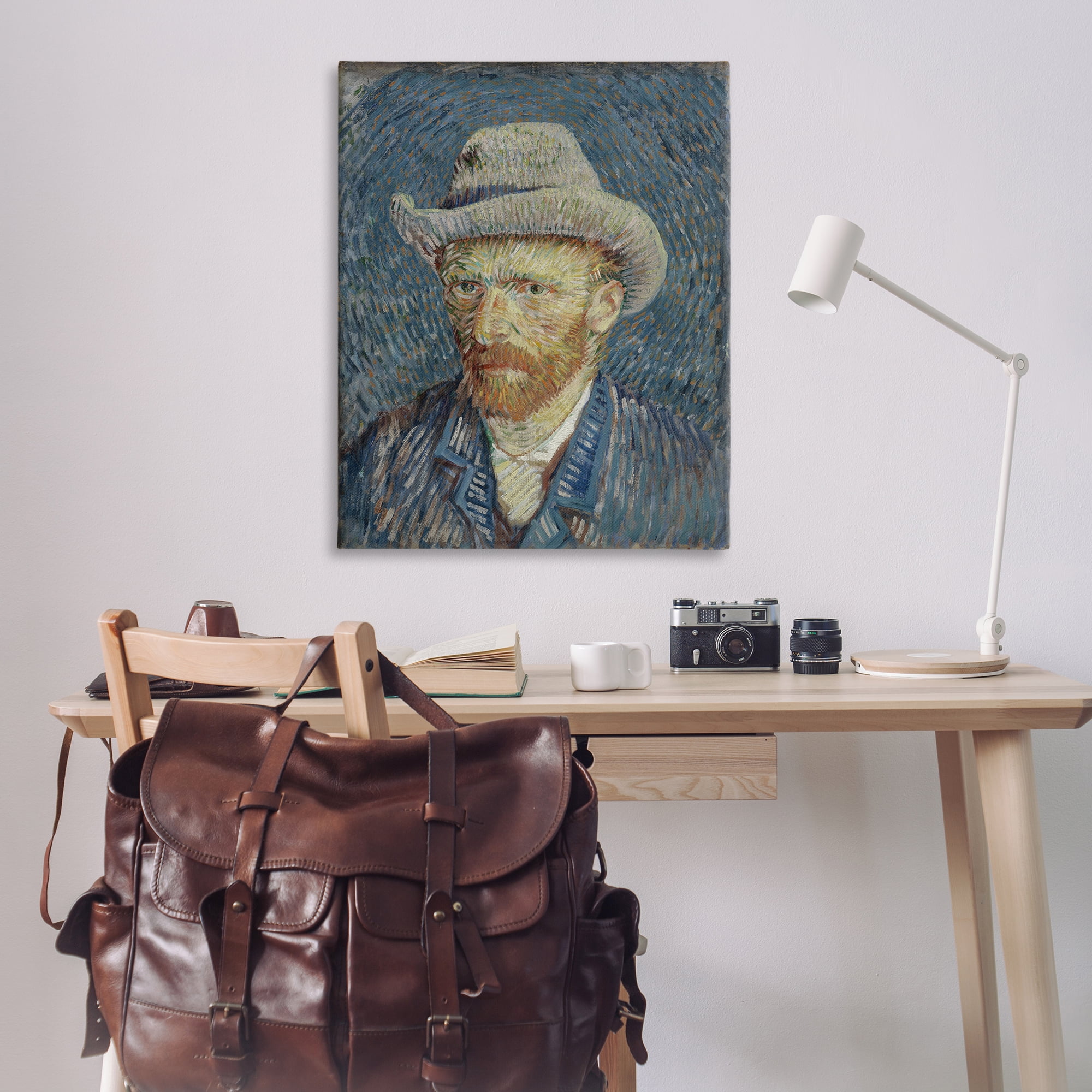 Stupell Industries Van Gogh Portrait with Hat People Painting Wrapped Canvas Art Print Wall Art, 36 x 48