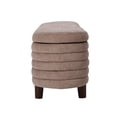 thumbnail image 4 of 60 Inch Modern Storage Bench Deep Channel Tufted Polyester Fabric Gray- Saltoro Sherpi, 4 of 5