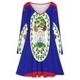 thumbnail image 3 of Flag of Belize Long Sleeve Dresses For Women Vintage Elegant Party Dress Oversized V-neck Dress S-8XL, 3 of 7