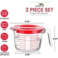 Glass Measuring Cup, 4-Cup Glass Measuring Cups with Lids, Measuring ...