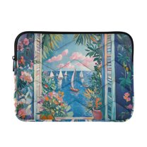 FORMRS 15-15.6 inch Laptop Sleeve Case Soft Carrying Quilted Computer Bag Cover, Blue Sea