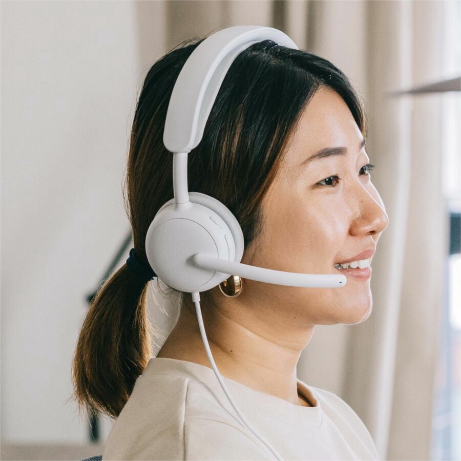 Logitech Zone Wired 2, Noise-Canceling Headset with Adaptive Hybrid ANC, USB-C with USB-A adapter, Offwhite