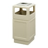 Canmeleon Indoor Outdoor Trash Can, Recessed Panel, Ash Urn, 38 Gallon-Finish:Tan