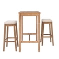 thumbnail image 5 of Contemporary Home Living 3-Piece Bar Table and Padded Stool Set - 47.25" - Beige and Brown, 5 of 9