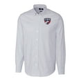thumbnail image 2 of Men's Cutter & Buck Light Blue FC Dallas Stretch Oxford Stripe Long Sleeve Tri-Blend Button-Down Shirt, 2 of 3