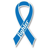 Magnet Me Up Support Colon Cancer Fighter Blue Ribbon Magnet Decal, 3.5x7 In, Vinyl Automotive Magnet