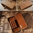 thumbnail image 6 of Leather Fountain Pen Case Large Capacity Stationery Bag Pencil Pouch 3 Divided Slots Pen Bag Pen Holder for Students, 6 of 8