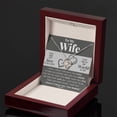 thumbnail image 3 of My Wife You Mean The World To Me - Love Knot Necklace - White/Yellow Plated - Message Card & Gift Box, 3 of 5