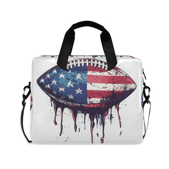 16" Laptop Tote Bag Laptop Sleeve Case Computer Briefcase for Work & Travel Football with An American Flag Design