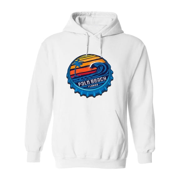 Bottle Cap Palm Beach Hoodie Men -Image by Shutterstock, Male Large