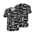 thumbnail image 3 of Daiia Pasta Bacon Mens Baseball Jersey Button Down Shirts Short Sleeve Sports Uniforms-4X-Large, 3 of 9