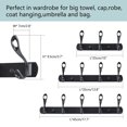 thumbnail image 6 of 17.7" Dual 5 Hooks Wall Hooks Coat Rack Coat Hooks,Black Lacquer, 6 of 7