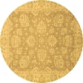 thumbnail image 1 of Ahgly Company Indoor Round Abstract Brown Modern Area Rugs, 3' Round, 1 of 4