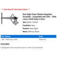 thumbnail image 2 of Rear Right Power Window Regulator Assembly - Compatible with 2001 - 2006 LS430 Sedan 4-Door 2002 2003 2004 2005, 2 of 2