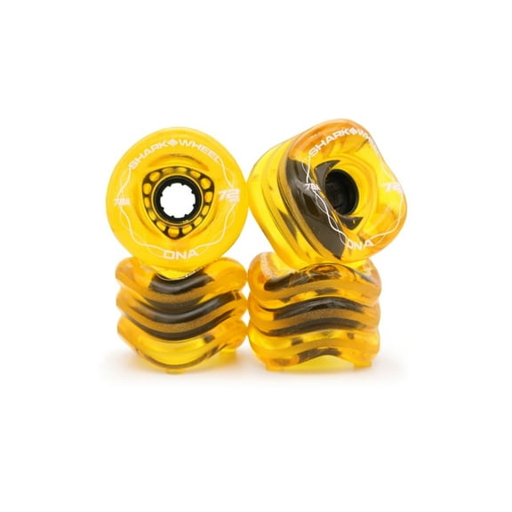 Shark Wheel 72MM, 78A DNA - Transparent Amber Skateboard Wheels for Longboards