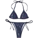 thumbnail image 1 of Traje de baño de dos piezas con parte superior halter metálica y lazos laterales para mujer, 1 of 5