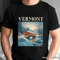 thumbnail image 2 of Rustic Red Covered Bridge Vermont State T-Shirt, New England Historical Tee and Travel Souvenir, 2 of 6