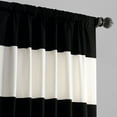 thumbnail image 4 of Onyx Black & Off White Horizontal Stripe Curtain (1 Panel), Onyx Black & Off White, 50W X 96L, 4 of 6