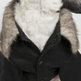 thumbnail image 4 of Pet Life ® 'Coast-Guard' Buttoned Fashion Faux-Fur Collared Wool Dog Coat, 4 of 4