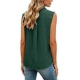thumbnail image 4 of Lapel Button Down Tank Tops for Women Rolled Sleeveless Solid T-Shirts Perfect Outfits for Business Dressy Blouses and Outgoing, 4 of 5