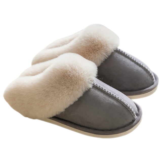 Winter Slides Fuzzy Unisex Non-skid Thickened House Sandals Slip on Slippers