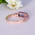thumbnail image 4 of Baguette Cut Alexandrite Ring Diamond Engagement Ring Sterling Silver Ring Dainty Promise Ring Gift for Her June Birthstone Ring, 4 of 4