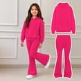 thumbnail image 2 of Enjoytime Outfits for Girls Long Sleeve Hoodie with Flared Pants 2 Piece Set Kids Fall Fashion Comfy Casual Outfit, 2 of 8