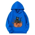 thumbnail image 2 of Bnwani Boys Sweatshirts Long Sleeve Fleece Casual Oversized Cute Solid Pocket Blue Size 13-14 Years, 2 of 6