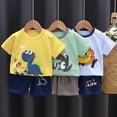 thumbnail image 2 of Ropa de verano para niños, Conjunto de camiseta y pantalón para bebé, traje de manga corta de dibujos animados, conjunto de 2 piezas qym unisex, 2 of 2