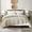 Beige Suqare, variant on 100% quilt set double bed size, denim blue pre-washed bedspread, geometric pattern, comfortable and lightweight stitching decorative bedding, with 1 fake decoration, suitable for all seasons