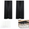 thumbnail image 1 of Soporte para copas de vino colgante, no requiere perforación, gran capacidad, soporte para copas colgantes, para bar, cocina, 25,3 × 11 × 2 cm (negro, 2), 1 of 5