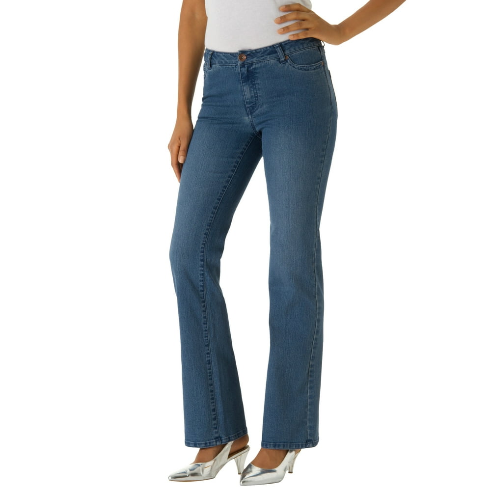 Roaman's - Roamans Women's Plus Size Petite Bootcut Jean With Invisible ...