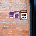 thumbnail image 3 of Portrait Round Plus No Trespassing Girls Only Door or Wall Sign | Colorful Business Signage (Leaves Brown) -Small, 3 of 7