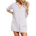thumbnail image 2 of EKOUAER Women's Beach Bikini Cover-up Long Roll-up Sleeve Beach Shirt Bathing Suit Cover Up, 2 of 6