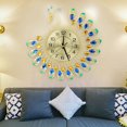thumbnail image 4 of Clock, Silent Clock Modern Wall Clock 3D Non Ticking Clock, Peacock Shape Large Clock For Bedroom Office Living Room Home, 4 of 8