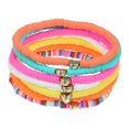 thumbnail image 1 of Unique Bargains 1Set Bracelets Multicolor Heart Bracelet for Women Stackable Polymer Clay Beaded Bracelets Summer Beach, 1 of 7