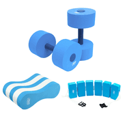 High Density EVA Foam Pull Buoy, Dumbbell, Swim Belt - Pool Training Aid, Legs and Hips Support for Adults, Kids, and Beginners, for Swimming Stroke (Combo)
