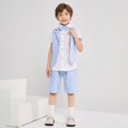 thumbnail image 3 of Lolanta Summer Boys Suit Kids Wedding Ring Bearing Costume 4 Pcs Shirt Vest Shorts Set, 3 of 5