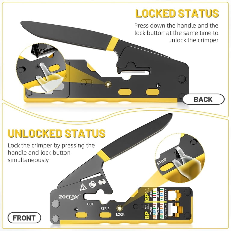 ZoeRax RJ45 Ethernet Crimping Tool for RJ11/RJ12 Standard
