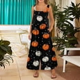 thumbnail image 5 of WTOBBY Women's Sleeveless Cotton Casual Jumpsuit featuring Halloween Print, Breathable and Lightweight for Warm Weather, Ideal for Relaxed Wear,SaffronL, 5 of 7