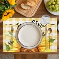 thumbnail image 4 of Sunflowers Placemats Set of 6, Yellow Plaid Sunshine Vintage Country Bee Placemats for Dining Table, Place Mats for Kitchen Tabletop, Waterproof Wipeable Dining Table Mats Set, 4 of 9