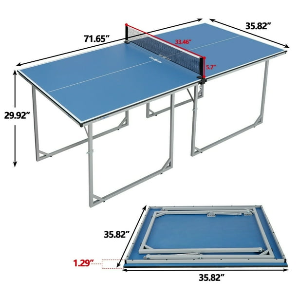 Zenstyle 58 X 39 Inch Ping Pang Table Indoor Apartments Durable Having Fun Practice Tennis Saving Space Com Zenstyle 58 X 39 Inch Ping Pang Table, Ping Pong Table Room Size