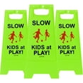 thumbnail image 5 of Juztec Slow Children at Play Safety Signs For Street, Kids At Play Sign For Street, Down Neighborhoods Crossing traffic outdoor signs (2 Pack Yellow), 5 of 13